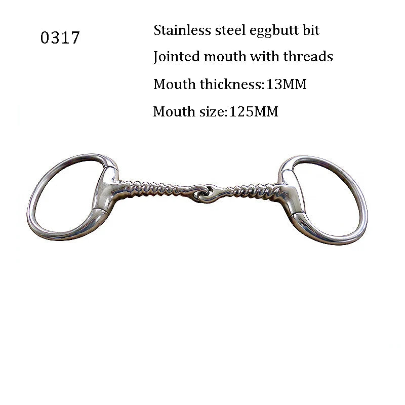 Horse Snaffle Bit Stainless Steel Eggbutt Bit Horse Chew Jointed Mouth Bit Horse Training Equipment Equestrian Products