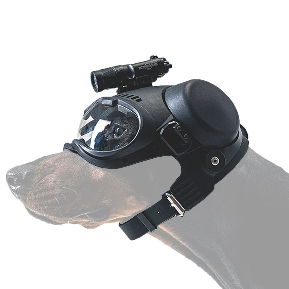 Tactical Dog Military Hunting Training K9 Helmet, Large Dog Patrol Dogs Sheepdog Pet Motorcycle Protective Helmet with Goggles