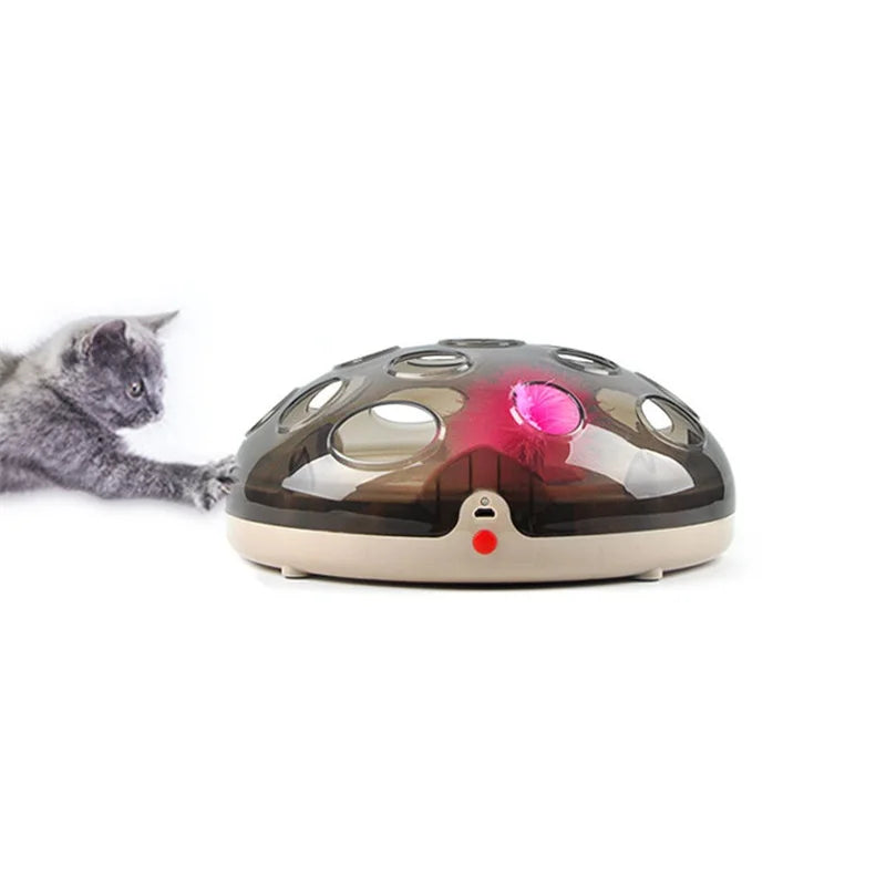 Electric Cat Toy Turntable Pet Interactive Kitten Catches Mouse Plush Toys Play Board Funny Cat Supplies Cats Scratching Board