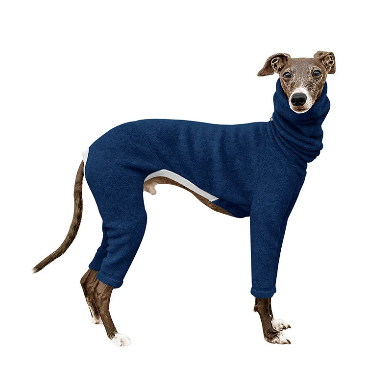 Turtleneck Pet Dog Clothes Jacket Whippet Italian Greyhound Dog Winter Stretch Overalls Pullover Jumpsuit For Big Dogs Costume