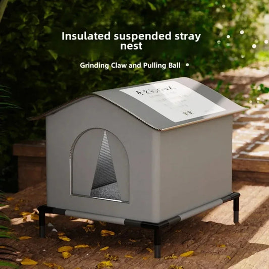 Cat Nest Waterproof Stray Cat House Outdoor Feral Large Capacity Pet Rainproof Moisture Large Enclosed Bite Resistant Cat Nest