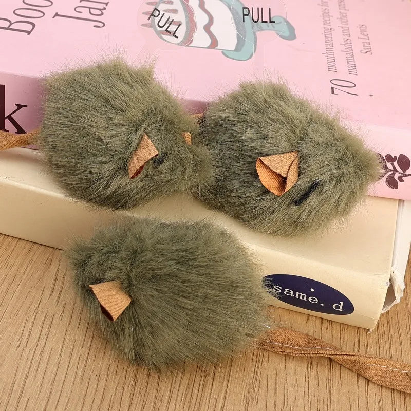Interactive Plush Mouse Cat Chew Toy Simulated Squeaking Mice Bite-resistant Kitten Toy Kitten Biting Running Rat Toy Pet Supply