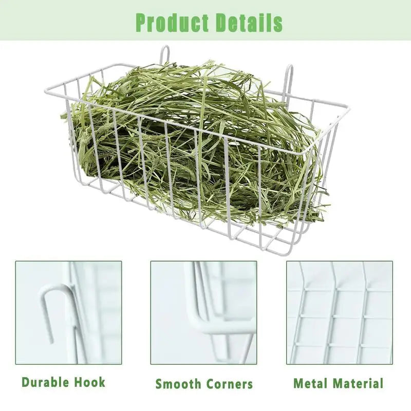 Guinea Pig Hay Holder 2Pcs  Metal Feeder Bunny Hay Feeder Grass Holder Small Animal Basket With Hooks For Ferret Bunny