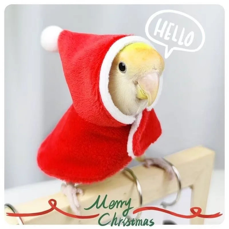 Cockatiel Christmas Clothes Thick and Warm Bird Cloak Windproof Christmas Cloak Parrot Supplies Pet Products 1pcs