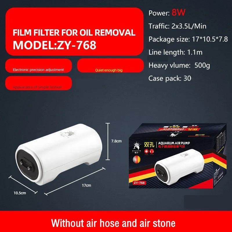 Aquarium Air Pump Ultra Silent High Energy Saving Oxygen Pump Fish Tank Aerator Adjustable Air Volume Pump 110/220V