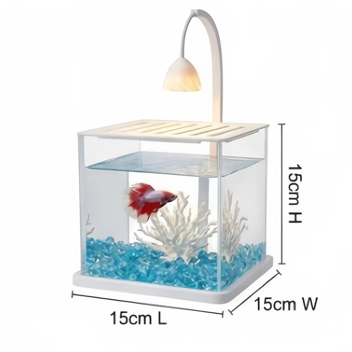 Acrylic Fish Tank Ice Crystal Landscape Desktop Creative Ecological Fighting Fish Tank Complete Set Of Landscape Fish Tank Small