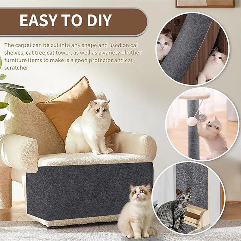 Trimmable Cat Scratching Mat Cat Scratcher Sofa Tape Scratching Post Self-adhesive Carpet Cat Scratch Board Cat Accessories