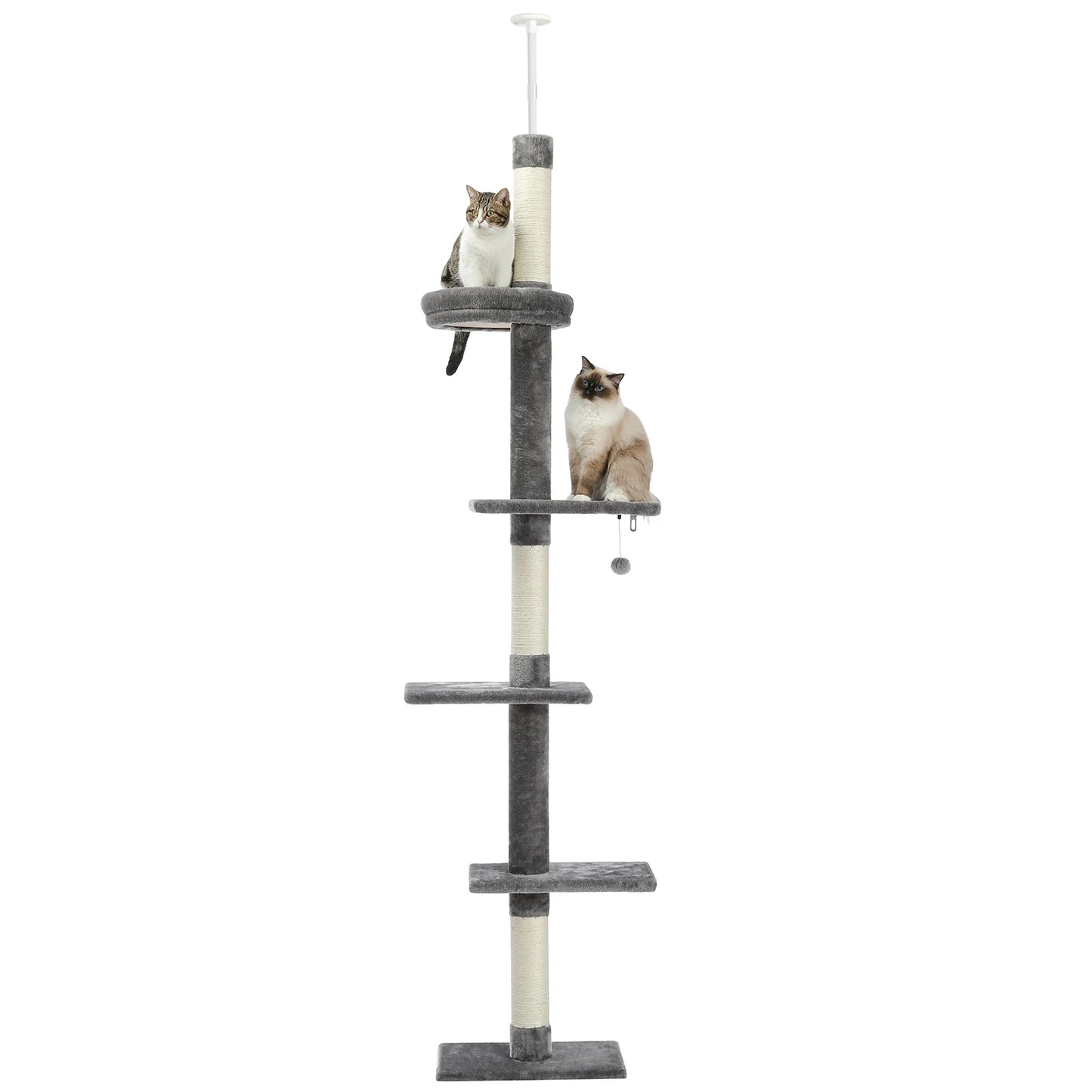 Adjustable Floor-to-Ceiling Vertical Cat Tree Tower Stable Tall Cat Climbing Tree Cat Kittens Cat Toy Suitable for Indoor Cats