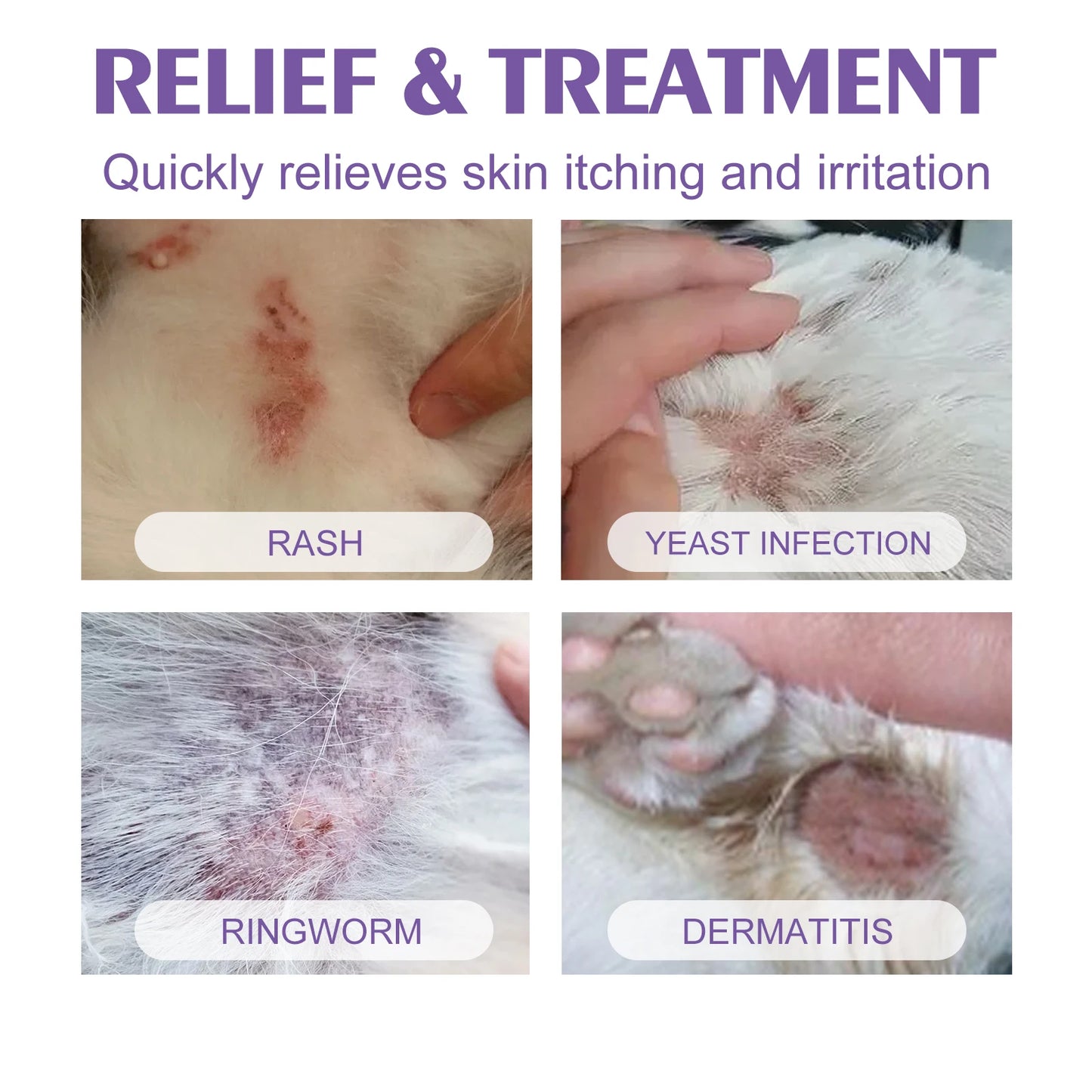 Pet Skin Care Spray Flea Lice Insect Killer Spray For Dog Cat Puppy Kitten Soothe Itching Remove Mites Eliminator 60ml