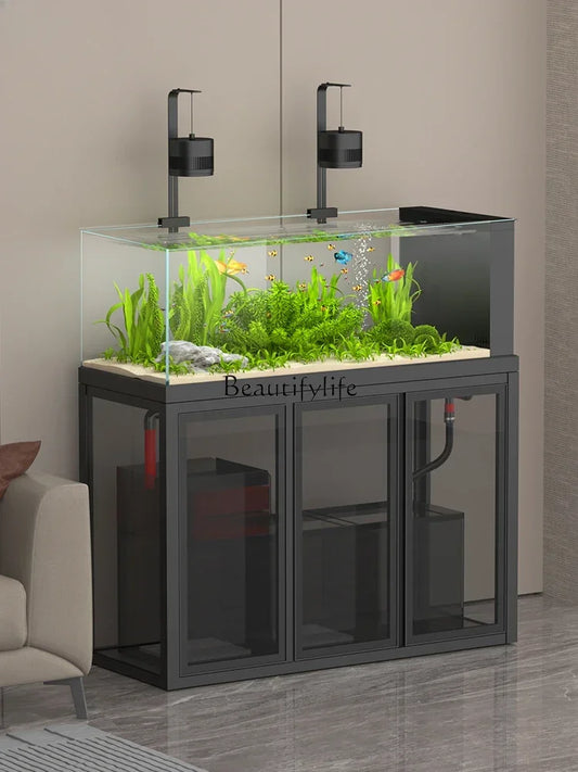 LD33Modern Industrial Style Ecological Stream Fish Tank Living Room Home Floor Large Ecological Pot 2024 New