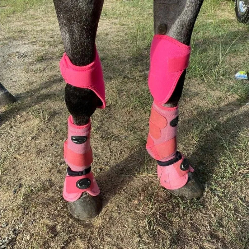 Horse Hooves Sets of Horses Leg Guard Set Horse Racing Bell Boots Horseshoe Watchband Convex Block Anti-Rotation Horse Equipment