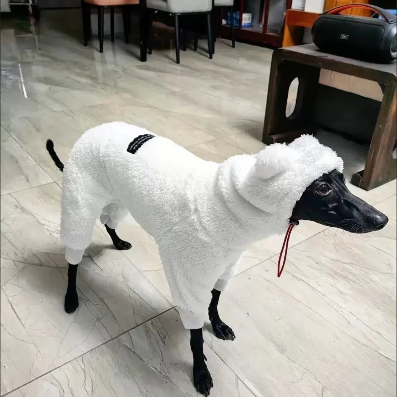 Warm Fleece White Sweatshirt for Airless Terrier Soft 4-legged High-Neck Grey Clothing Whippet Bedlington Winter Quad Thickened