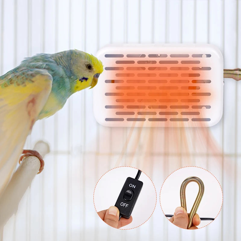 Bird Cage Heater Integrated Heater Warming Heat Lamp Parrot Insulated Lamp Anti Bite Warmer Light For Parrot Bird Tools