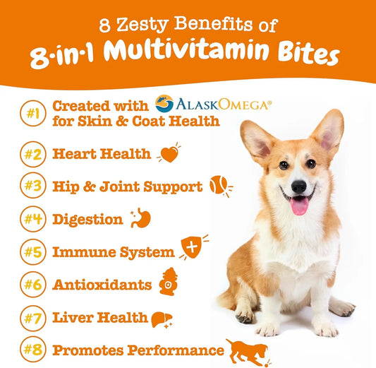 Chicken 90 Count (1pack) Multivitamin Treats for Dogs -Glucosamine Chondroitin for Joint Support +Digestive Enzymes & ProbioticsDigestive Enzymes & Probiotics