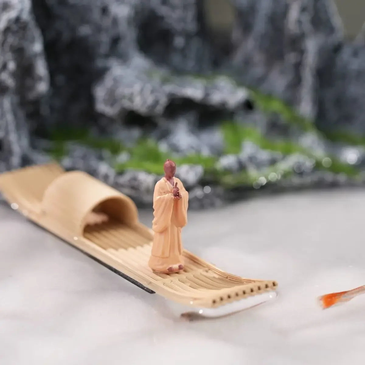 Floating Mini Boats Simulation Bamboo Raft for Fish Tank Bonsai Micro Landscape Decor Creative Decoration Aquarium Accessories