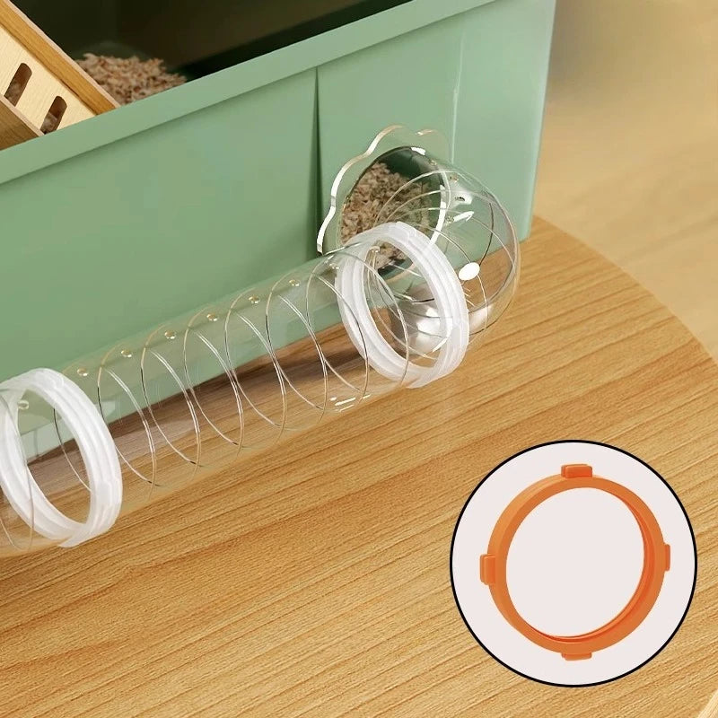 Transparent Acrylic Hamster House, with Tunnel,
