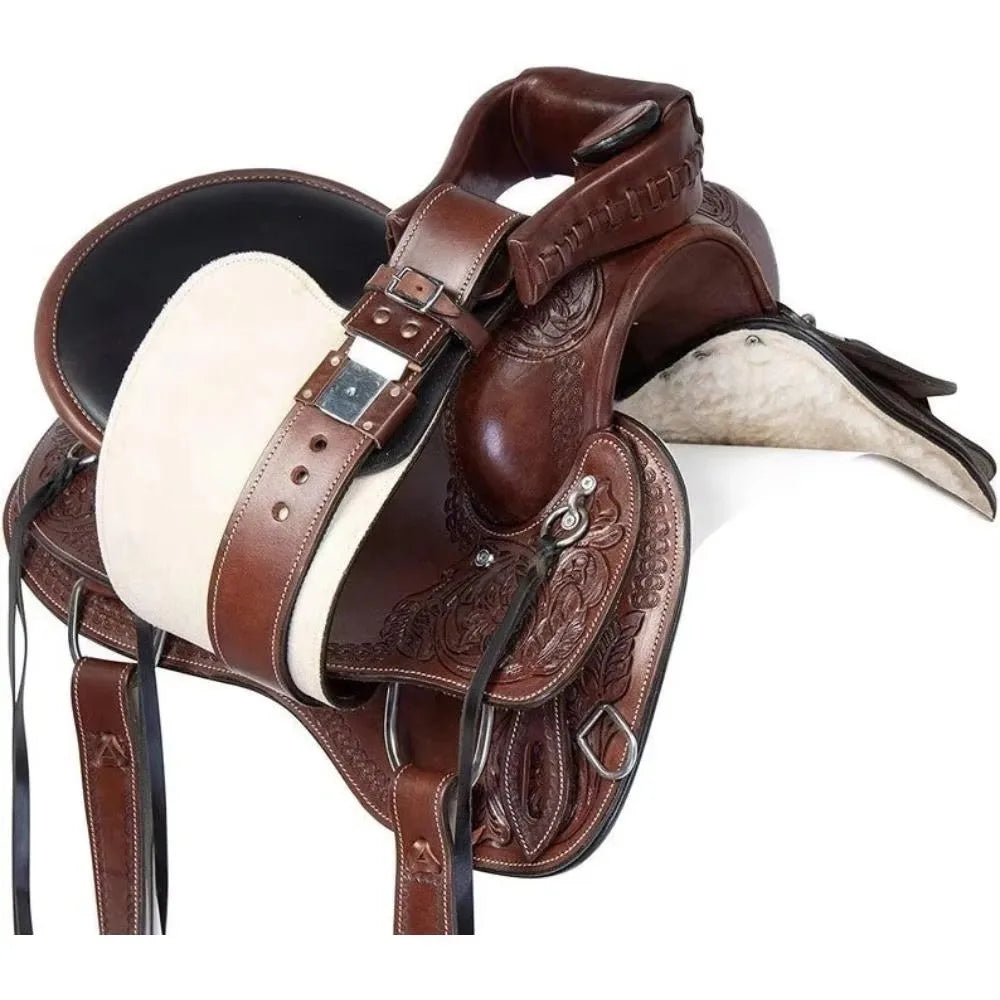 Premium Western Horse Saddle With Reinforced Tree And Breathable Seat For Cowgirl Riding Western Genuine Leather