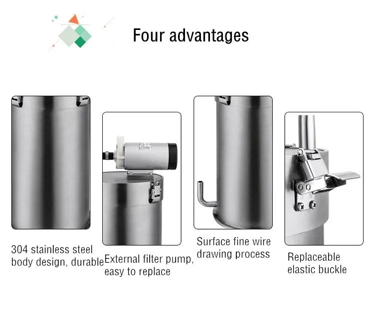 Aquarium Stainless Steel External Pro Canister Filters with Pump ADA Style Fish Tank Filter Bucket Barrel Aquarium filter Fish tank filter