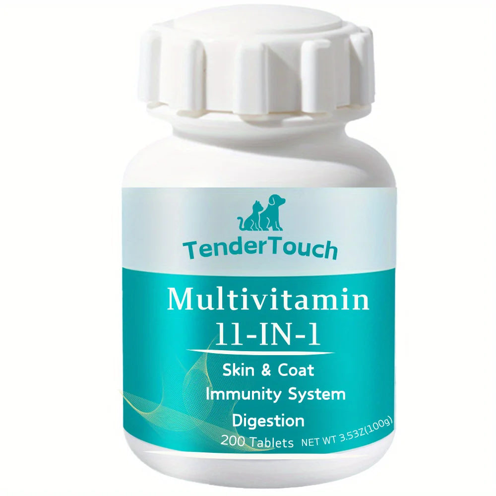 200 Tablets - TenderTouch - Dog and Cats Multivitamin Vitamins and Supplements, Senior & Puppy Multivitamin