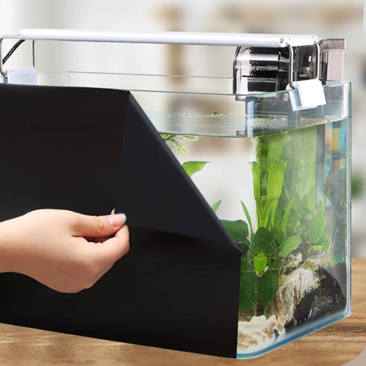 30/40/50cm Fish Tank Background Sticker Black Static Cling Film Adhesive-Backed Film Wallpaper Aquarium Background Decorations