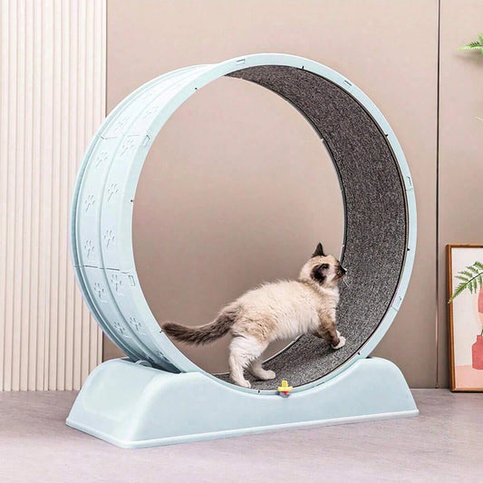 1pc Silent Cat Treadmill - Sturdy indoor rollers with locking mechanism, made of PP material, suitable for most cat activities