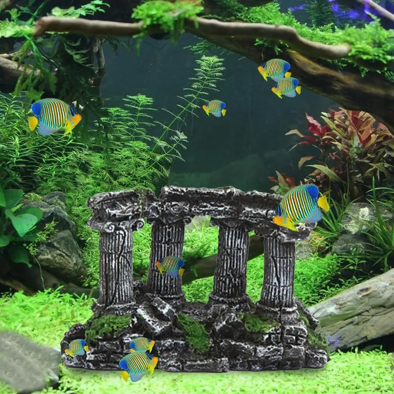 Fish Tank Vintage Roman Colum Pillar Ruins