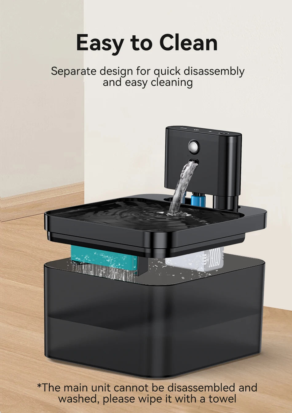 ROJECO Wireless Automatic Cat Water Fountain 2600mAh Pet Water Dispenser For Dog Cat Infrared Sensor Smart Pet Drinker Fountain