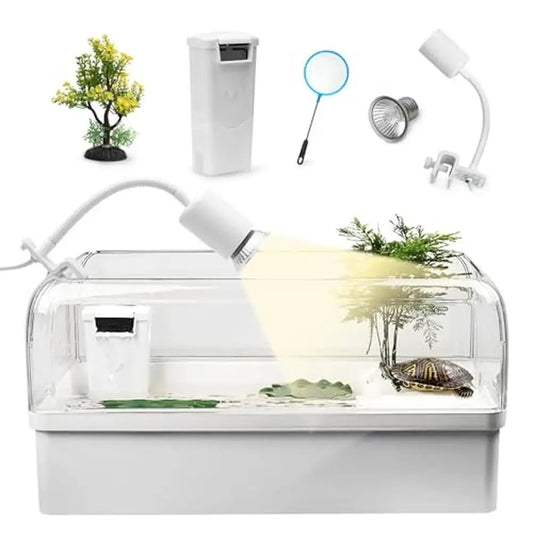 Aquatic Turtle Tank Habitat Kit Enclosure Hideout Basking Platform Drainage Plant Multi Function Area Layout Constraint Minimum