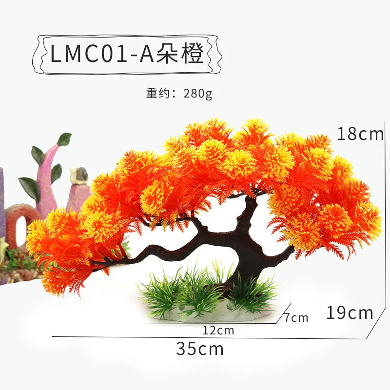 Aquarium Ornaments Simulation Plants Fish Tank Landscaping Decorations Plastic Water Plants Flowers Trees  Accessories