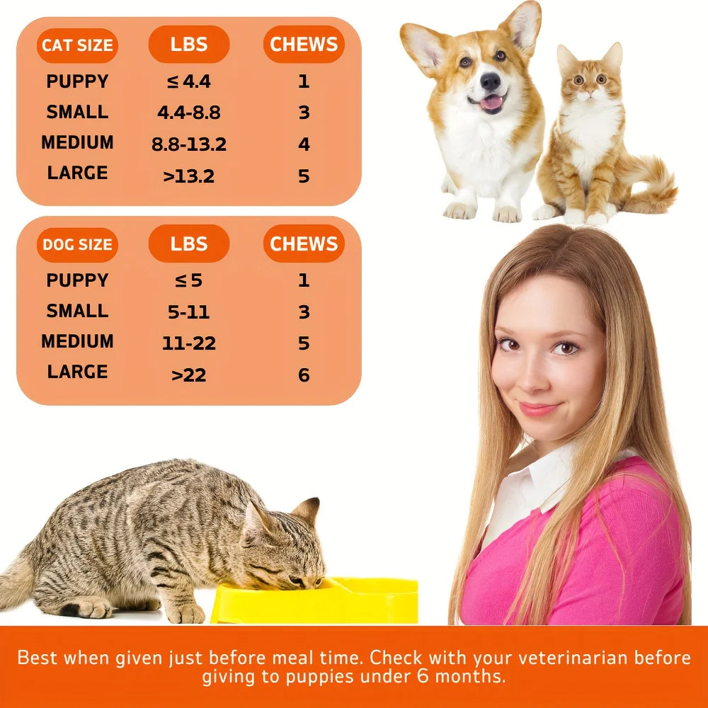 240 Chews - 2 Pack (2 x 180g/6.35oz) 360g/12.7oz - TenderTouch Omega 3 Fish Oil Supplement for Dogs & Cats, Omega 3 Fish Oil