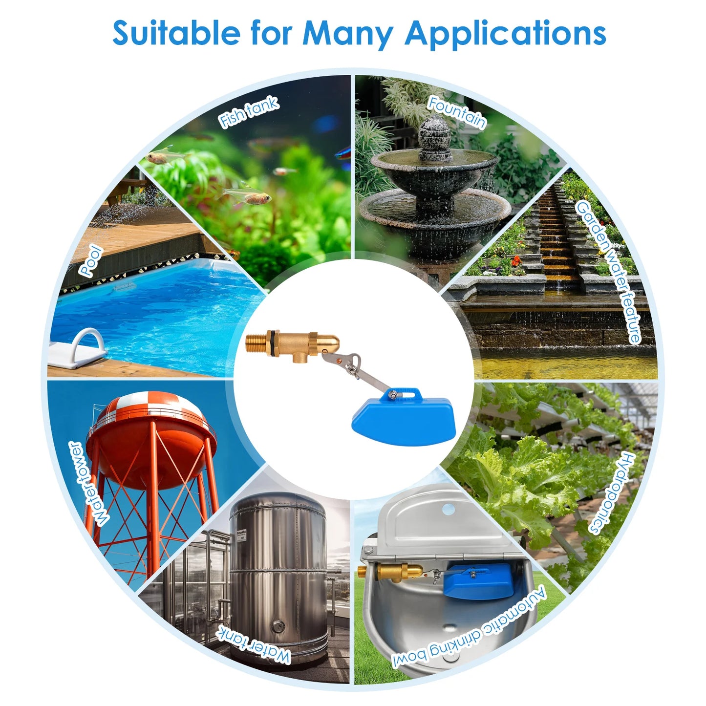 1/2" 3/4" Brass Float Valve Cold and Hot Water Tank Floating Ball Valve Flow Control Cistern/Expansion Tanks DN15 DN20