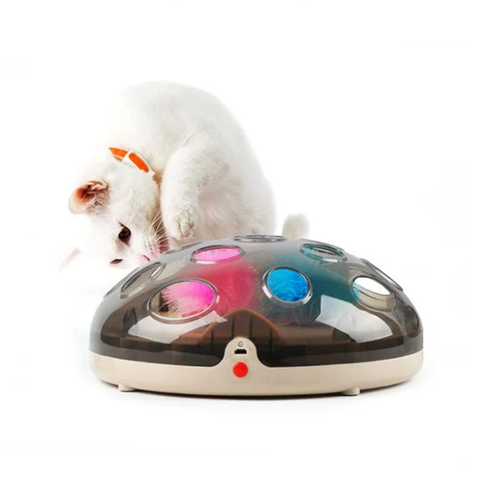 Electric Cat Toy Turntable Pet Interactive Kitten Catches Mouse Plush Toys Play Board Funny Cat Supplies Cats Scratching Board
