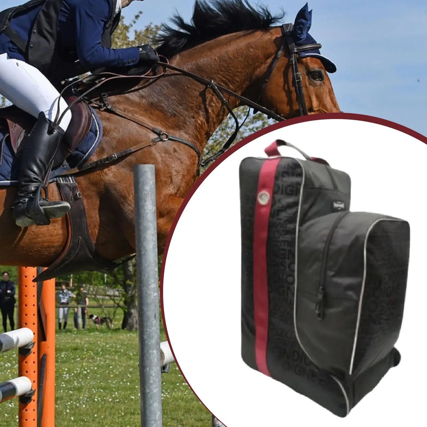 Carry Pouch Oxford Equestrian Pack Equipment Horse Riding Tall Boot Bag for Trip Knight Boots Shoes Protect Rider Boots for Shows