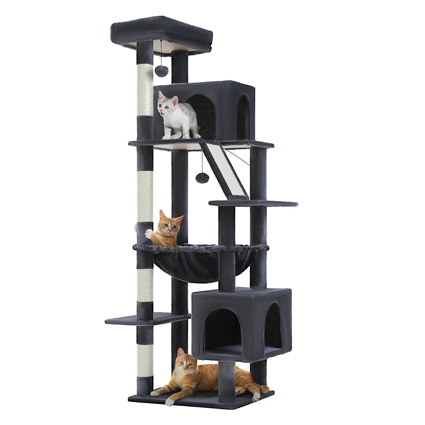 Large Cat Tree Tower Home Furniture Cat Tower Pets Hammock Sisal Cat Scratching Post Climbing Frame Spacious Perch
