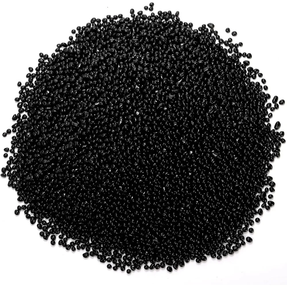 3 LB Aquarium Gravel Substrate Polished Black Crystal Chip Stone Natural Decorative Mini Fish Tank Landscaping Plant Soil