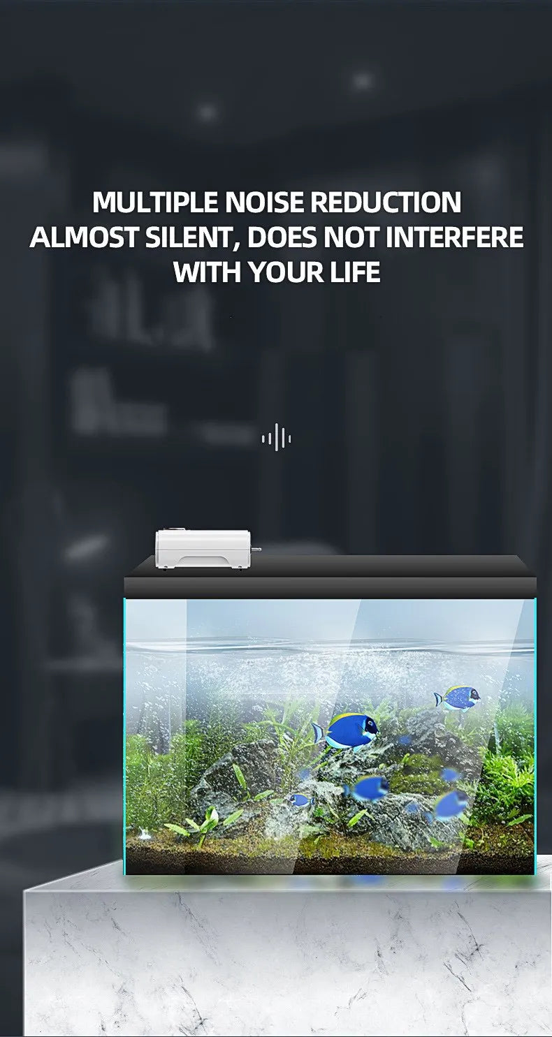 Aquarium Air Pump Ultra Silent High Energy Saving Oxygen Pump Fish Tank Aerator Adjustable Air Volume Pump 110/220V