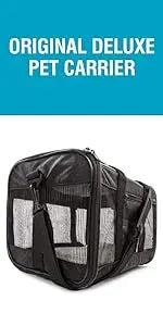 Airline Approved Medium Pet Carrier, Black Sherpa Travel Bag for Dogs & Cats On Board