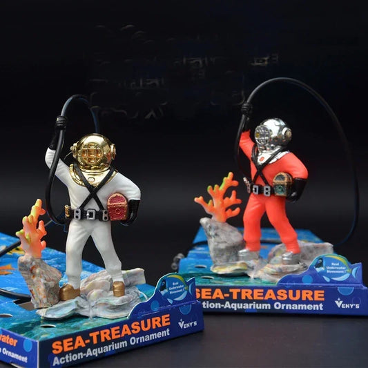 1Pcs Fish Tank Waterscape Frogman Diver Decoration Waterscape Box Ornaments Aquarium Air Pump Fish Tank Accessories