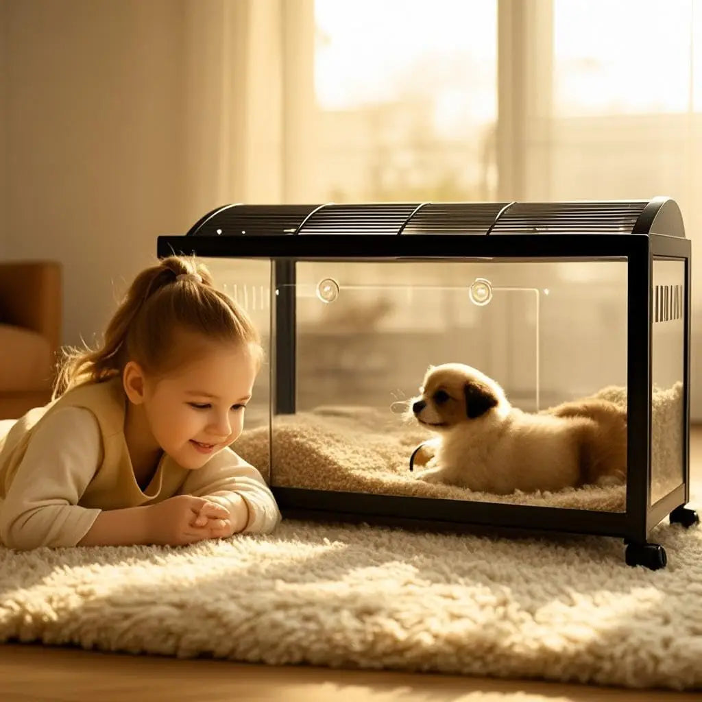Hamster Cage,360° Viewing Transparent Hamster Habitats with Universal Wheels, Chew-Proof Dual Door Small Animal Habitat