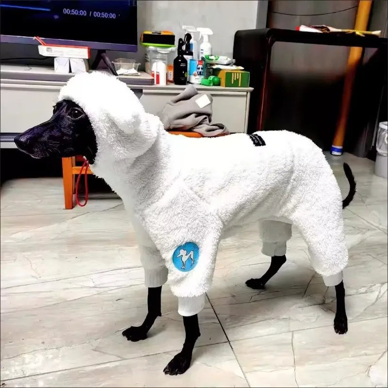 Warm Fleece White Sweatshirt for Airless Terrier Soft 4-legged High-Neck Grey Clothing Whippet Bedlington Winter Quad Thickened