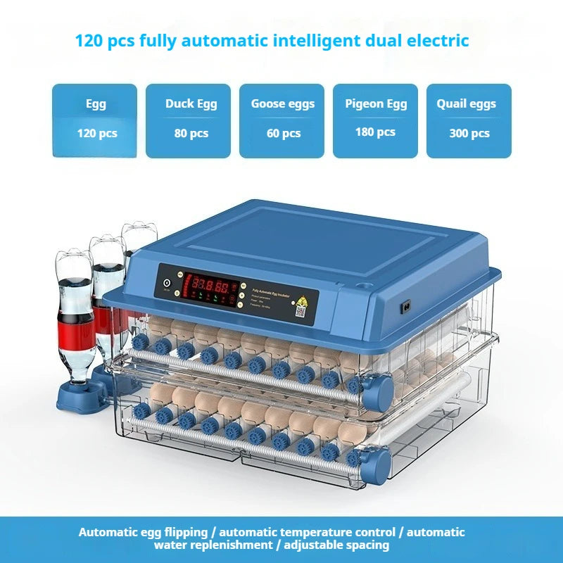 Intelligent Egg Incubator 6/9/12/15/24/36/48/56/64/98/120/128/152/176/192 Eggs for Ostrich Chicken Duck and other Birds