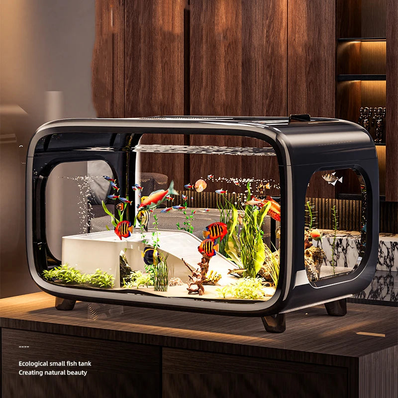 Aquarium Tank Plastic Turtle Terrariums Small Transparent Fish Incubator Box Desktop Fish Tanks Landscaping Display Boxes