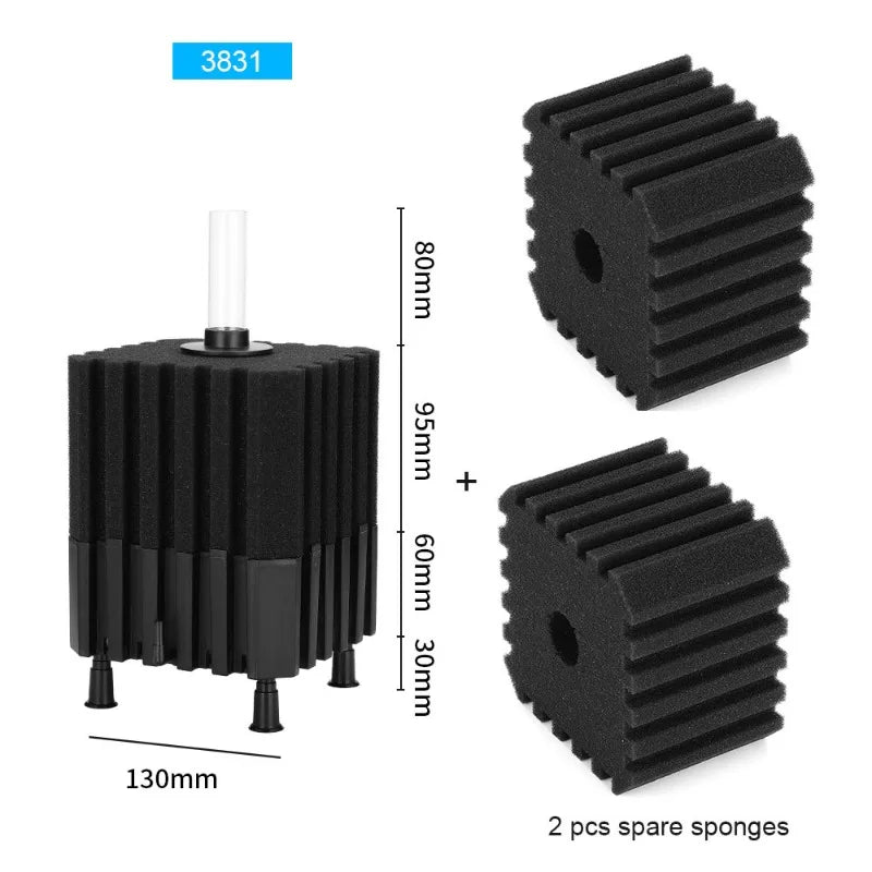 Big Aquarium Sponge Filter For Fish Tank Air Pump Skimmer Biochemical Sponge Filter With Media Ball Aquarium Bio Filter