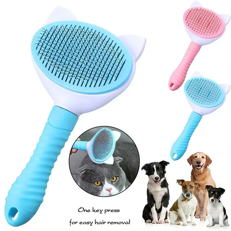 Pet Comb Cat Cleaning Supplies High Quality Self cleaning Brush Professional Grooming brush for Dogs, Cats pets Bath