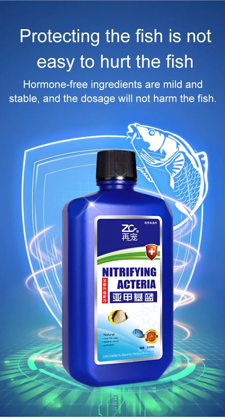 535ml Fish Tank Water Purifier Clear Nitrifying Bacteria Digestion Liquid Aquarium Fish Farming Supplies Fishbowl Water Treatment