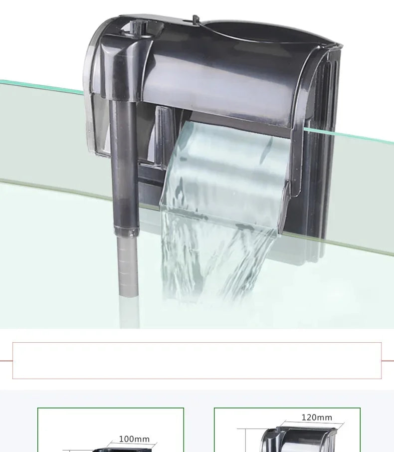 Aquarium Filter External Hanging Filter Pump Fish Tank Water Pump Waterfall Maker Water Circulation Filter Aquarium Accessories