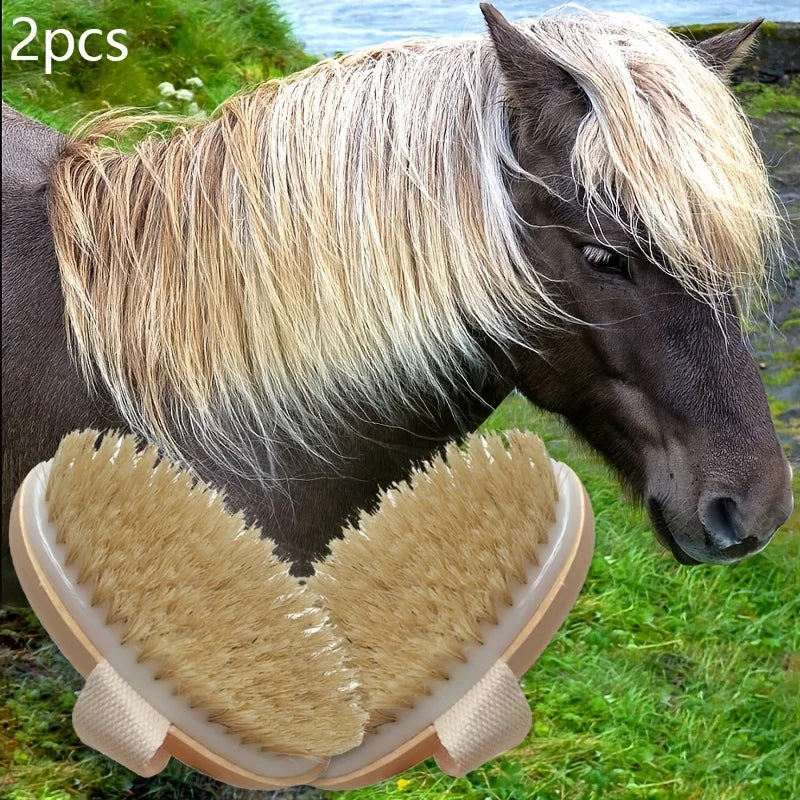 1/2pcs Natural Horse Hair Detangling Cleaning Brushes for Daily Grooming Decontamination Essentials Horse Grooming Supplies