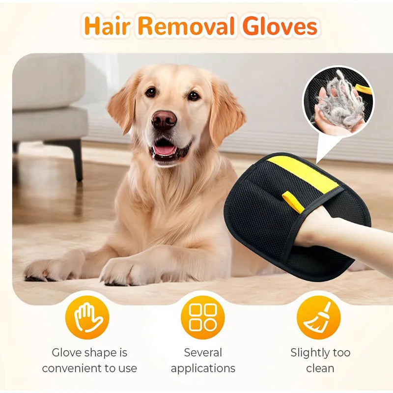 Pet Electrostatic Hair Removal Gloves Dog Cat Hair Removal Brush Gloves Hair Adhesive Gloves Carpet Clothing Hair Cleaning Brush