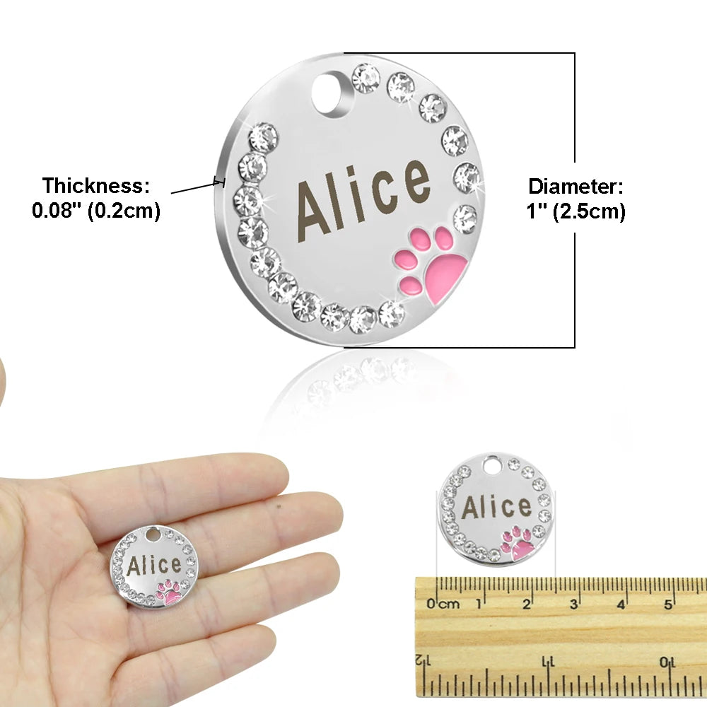 Cute Cat Tag Small Dog ID Tags Free Engraved Name Cats Kitten Name Tag Anti-lost Pet Collar Pendant Fish Shape & Cat Face Tags