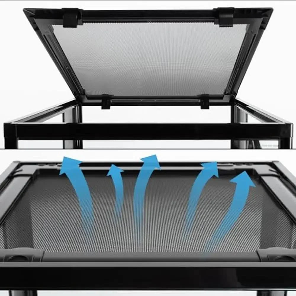 Glass Reptile Terrarium 30 Gallon Rainforest Habitat Tank 18" x 18" x 24" UVB Infrared Ventilation Front Opening Door Lizard